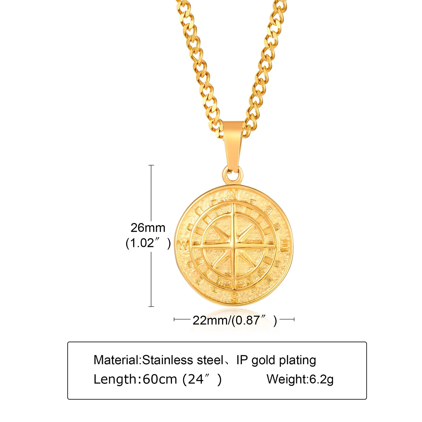 COMPASS PENDANT WITH CHAIN